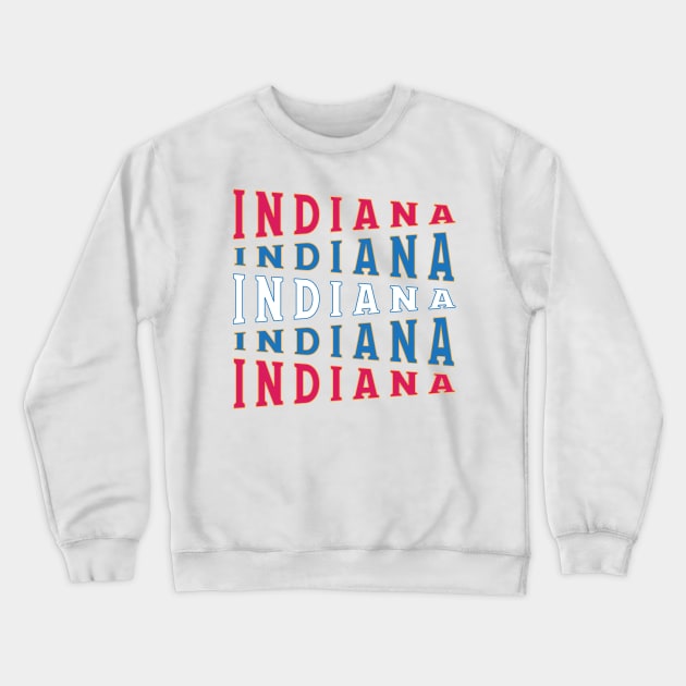 TEXT ART USA INDIANA Crewneck Sweatshirt by LAVA-ROMA-NOVA